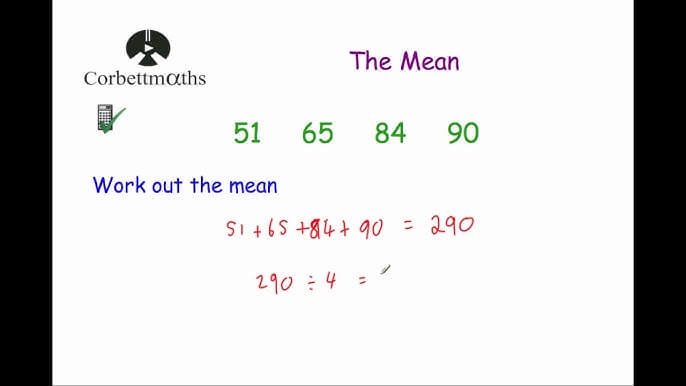 Mean Mode Median and Range Corbettmaths